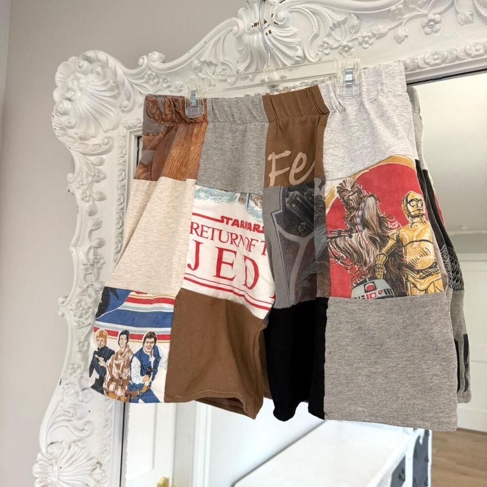 New York Couture Reworked Vintage Disney Star Wars Patchwork Shorts